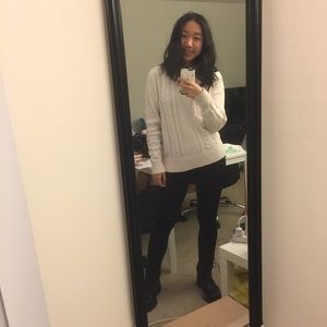 Merona White Cable Knit Crewneck Sweater